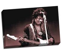 Jimi Hendrix - Stampa artistica su tela con cornice, formato A1, 50 x 80 cm