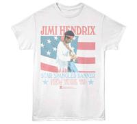 Jimi Hendrix - Star Spangled 69 - T-Shirt A Manica Corta Unisex - Bianca