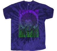 Jimi Hendrix Swirly Text (Wash Collection) Blue XL Maglietta