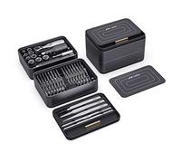 JIMIHOME Set di 100 cacciaviti di precisione con cricchetto e pinzette, kit di cacciaviti magnetici da scrivania, mini stazione degli attrezzi da scrivania, 100 pezzi, con punte per elettronica, PC,