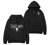 jiminhope Anime Death Note Felpa con Cappuccio L Lawliet Pullover Unisex Maniche Lunghe The Shinigami Ryuk Felpa con Cappuccio con Cerniera per i Fan di Death Note