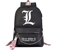 jiminhope Anime Death Note Zaino Borsa per computer Lawliet L Zaino Light Yagami Kira Zainetto Bookbag Borsa da scuola Ryuk Zaino per unisex