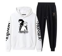 jiminhope Anime Monster Hoodies&Pants Naoki Urasawa Horrible Manga Johan Liebert Tracksuits Johan Liebheart Printed Hoody Sets Kenzou Tenma 2 Pezzi Sportswear per Unisex Adulti