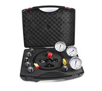 JIMINHUIXIN Kit di Prova della Pressione del Sistema di Carica dell'accumulatore di azoto Idraulico | Sistema Test Pressione azoto con 3 Manometri (1500/4000/6000 PSI), 7 Adattatori, 1 Tubo Gas