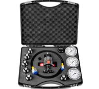 JIMINHUIXIN Kit Ricarica azoto accumulatore Idraulico, Sistema di Prova Pressione | Strumenti Carica Gas con 7 Raccordi, 3 Manometri (1500/4000/6000 PSI) e 1 Tubo Gas