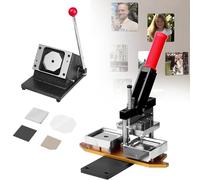 JIMINHUIXIN Macchina per Calamite Personalizzate e Distintivi Fai da Te | Macchina per Fare Spille E Magneti per Frigorifero, Pressa con Taglierina + 100 Set Consumo | 2x2/2.5x2.5/3x2/3.5x2.5 Pollici