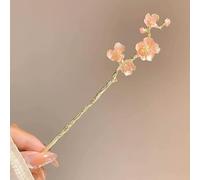 JIMINISO Bacchette classiche per capelli in fiore di pesco con punte placcate in oro Updo Chignon forcina accessori per capelli cinesi