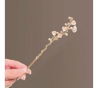 JIMINISO Bacchette classiche per capelli in fiore di pesco con punte placcate in oro Updo Chignon forcina accessori per capelli cinesi