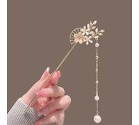 JIMINISO Bacchette classiche per capelli in fiore di pesco con punte placcate in oro Updo Chignon forcina accessori per capelli cinesi