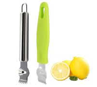 Jimkply 2 pezzi Pelatore e Zestatore 2-in-1 per limoni, Zestatore per agrumi in acciaio inox con lama scanalata e seghettata, Ideale per guarnizioni di cocktail, scorze di agrumi e frutta