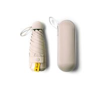 Jimkply Parapluie, Petit parapluie, Mini parapluie, Parapluie UPF50+ 6 nervures, avec housse de rangement, parapluie pliable pour un rangement pratique (Giallo)