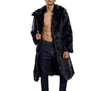 Jimmackey Cappotti Uomo Invernali Parka Uomo Giacca di Pelliccia Sintetica Caldo Inverno Trincea Outwear Lunghi Soprabiti Uomo Slim Fit Cappotto Maniche Lunghe Soprabito Moda Casuale Trench Cappotto