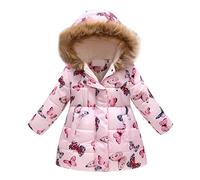 Jimmackey Giacca Bimba,Cappotti Bimba Invernali, Bambini Ragazze Cappotto di Leopardo Floreale Autunno Inverno Cappotti Caldo Giacche per 2-7 Anni - Cappotti e Giacche per Bambina