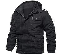 Jimmackey Uomo Tattico Softshell Giacca Outdoor Militare Pile Fodera Impermeabile Antivento Giubbotto con Felpa Cotone Uomo Zip Cappotti Uomo Inverno