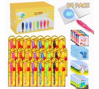 JIMMIDDA Penna Invisibile e Taccuino, 24pcs Inchiostro Invisibile con Notebook Riempitivo per Borse da Festa, Magica per Bambini con Luce UV, Segreta