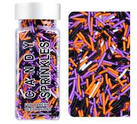 Jimmies Sprinkles - Decorazioni commestibili per torte e cupcake, per Halloween, colore: nero, arancione, viola, bianco
