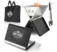 JIMMY BURNS Barbecue da campeggio a carbonella in acciaio inox,[Design Eyecatching Notebook Design],per 2-4 persone,Barbecue pieghevole compatto per campeggio, giardino,con accessori per barbecue