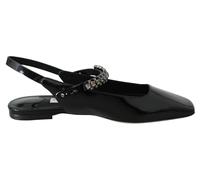 Jimmy Choo Elegant Black Patent Flats with Crystal Accent - EU36/US6