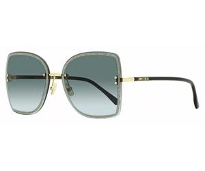 Jimmy Choo LETI/S 2M2 Occhiali Da Sole Neri Oro Glitter Autentici Per Donne