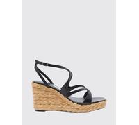 JIMMY CHOO Sandali con zeppa Ayla in pelle con punta squadrata 38 Nero