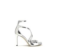 Jimmy Choo Silver Calf Leather Bos Taurus Stiletto Heel Sandals - EU38.5/US8.5
