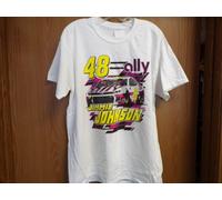 JIMMY Johnson #48 2020 Bianco Pittura Schema Nascar T-Shirt Nuovo Bianco Nwt