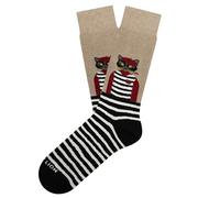 Jimmy Lion Calzini in cotone pettinato. Artist Cat - Beige. Taglie 36-40 in mezza rosa.