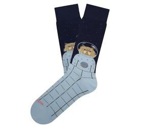 Jimmy Lion Calzini in cotone pettinato. Space Cat - Dark Blue. Taglie 36-40 in mezza rosa.