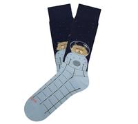 Jimmy Lion Calzini in cotone pettinato. Space Cat - Dark Blue. Taglie 41-46 in mezza rosa.