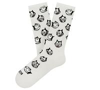 Jimmy Lion Calzini per uomo e donna Felix The Cat - Edizione limitata, Athletic Felix Smile - White, L
