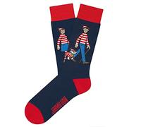 Jimmy Lion Calzini Wally & Friends per uomo e donna - Blu scuro Taglia 36-40. Edizione limitata di Where's Wally? x