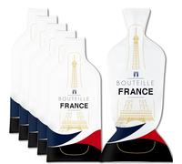 JIMMY THE FOX Borse Vino Riutilizzabili da Viaggio | Set 6 Pezzi | Custodia a Tre Strati Resistente | Antiurto e Antiperdita | Per Aereo e Crociera | Regalo per Amanti del Vino - Bottle France