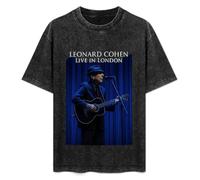 Jimmysea Leonard Cohen Live in London Men's T-Shirt Unisex Black Men Tees XL