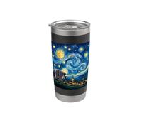 Jimothy Raccoon Starry Night Van Gogh Art Seattle Meme Bicchiere termico in acciaio inox doppia parete