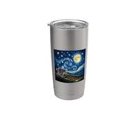 Jimothy Raccoon Starry Night Van Gogh Art Seattle Meme Bicchiere termico in acciaio inox doppia parete