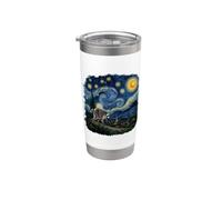 Jimothy Raccoon Starry Night Van Gogh Art Seattle Meme Bicchiere termico in acciaio inox doppia parete