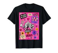 Jimothy rispetta la Gente del Posto Punk Pop Collage Raccoon Seattle Maglietta