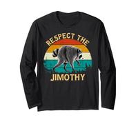 Jimothy Vintage Retro Style Raccoon Respect The Jimothy Maglia a Manica