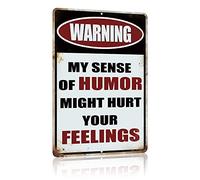 JIMOWANG Office Decor Funny Warning Vintage Metal Signs for Cafes Bar Pubs Shop Wall Decorative Funny Retro Signs 8 x 12 pollici