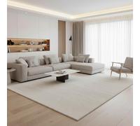 Jimri - Tappeto a pelo corto in tinta unita per salotto, cameretta dei bambini, camera da letto, studio, ufficio, corridoio e cucina - Crema Blanca, 160 x 230 cm