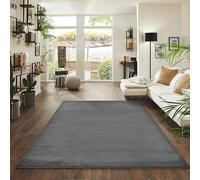 Jimri Tappeto passatoia a pelo corto, di alta qualità, per casa, ufficio, cucina, ingresso, corridoio, soggiorno, lavabile in lavatrice, tappeto antiscivolo, lavabile (Antracite, 160 x 220 cm)