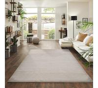 Jimri Tappeto passatoia a pelo corto, di alta qualità, per casa, ufficio, cucina, ingresso, corridoio, soggiorno, lavabile in lavatrice, tappeto antiscivolo, lavabile (Beige, 140 x 200 cm)