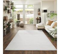Jimri Tappeto passatoia a pelo corto, di alta qualità, per casa, ufficio, cucina, ingresso, corridoio, soggiorno, lavabile in lavatrice, tappeto antiscivolo, lavabile (Bianco Crema, 160 x 220 cm)