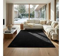 Jimri Tappeto passatoia a pelo corto, di alta qualità, per casa, ufficio, cucina, ingresso, corridoio, soggiorno, lavabile in lavatrice, tappeto antiscivolo, lavabile (Nero, 80 x 150 cm)