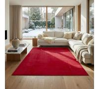 Jimri Tappeto passatoia a pelo corto, di alta qualità, per casa, ufficio, cucina, ingresso, corridoio, soggiorno, lavabile in lavatrice, tappeto antiscivolo, lavabile (Rosso, 120 x 160 cm)