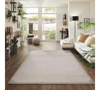 Jimri Tappeto passatoia a pelo corto, di alta qualità, per casa, ufficio, cucina, ingresso, corridoio, soggiorno, lavabile in lavatrice, tappeto antiscivolo, lavabile (Beige, 120 x 160 cm)