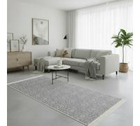 Jimri - Tappeto passatoia Tepiche per soggiorno, camera da letto, cucina, bagno, tappeto Boho Kelim, Passatoia tappeto - grigio chiaro color crema, 60 x 180 cm.