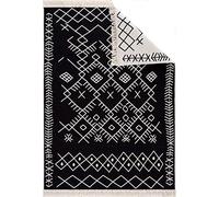Jimri - Tappeto passatoia Tepiche per soggiorno, camera da letto, cucina, bagno, tappeto Boho Kelim, Passatoia tappeto - nero e bianco, 120 x 170 cm.