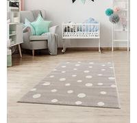 Jimri Tappeto per bambini Dots con pois - Tappeto per la camera dei bambini - Tappeti per la camera dei bambini (beige, 160 x 230 cm)