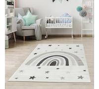 Jimri Tappeto per bambini Dots con pois - Tappeto per la camera dei bambini - Tappeti per la camera dei bambini (crema, 80 x 150 cm)